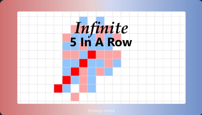 Five-in-a-row strategy game on an infinite grid